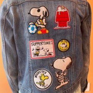 Denim Jacket w/vintage Snoopy patches